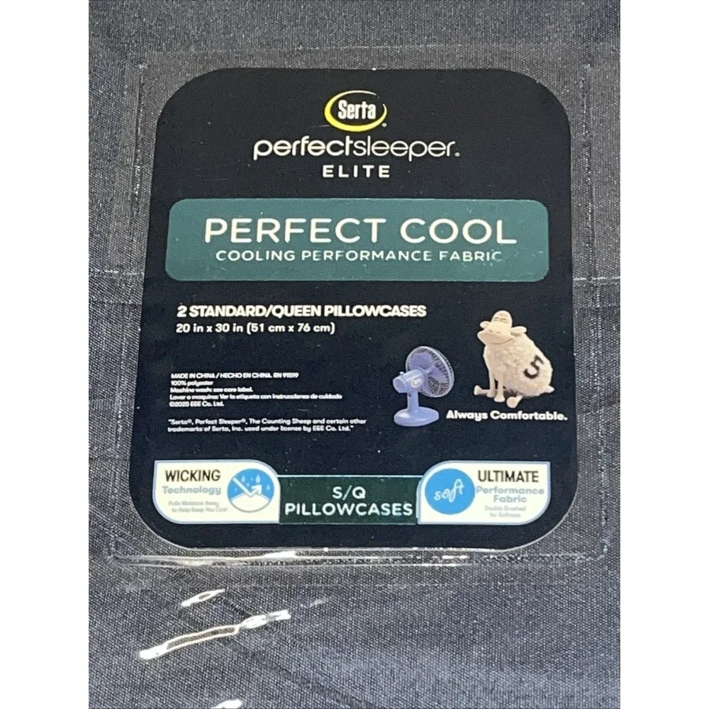 Serta 2-Pack Perfect Cool Sleeper Elite Cooling Bed Pillowcases Standard/Queen
